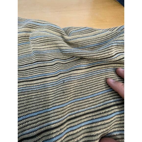 Casual Corner Long Knit Cardigan Sweater XL Metallic Gold Striped Y2K  NWT - Picture 5 of 8